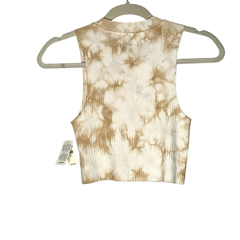 AERIE Women's tank top  Small Rebel Cropped White Beige Tie Dye NWT - Picture 6 of 13